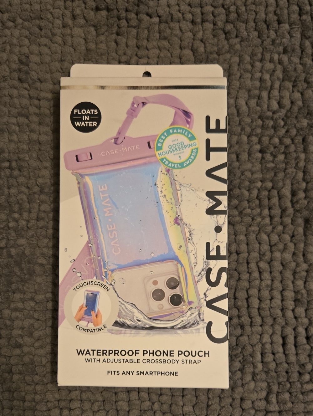 NWB Case-mate Iridescent Purple Waterproof Phone Pouch with Adjustable Strap